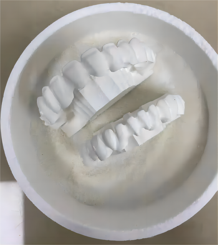 partially completed zirconia dentures